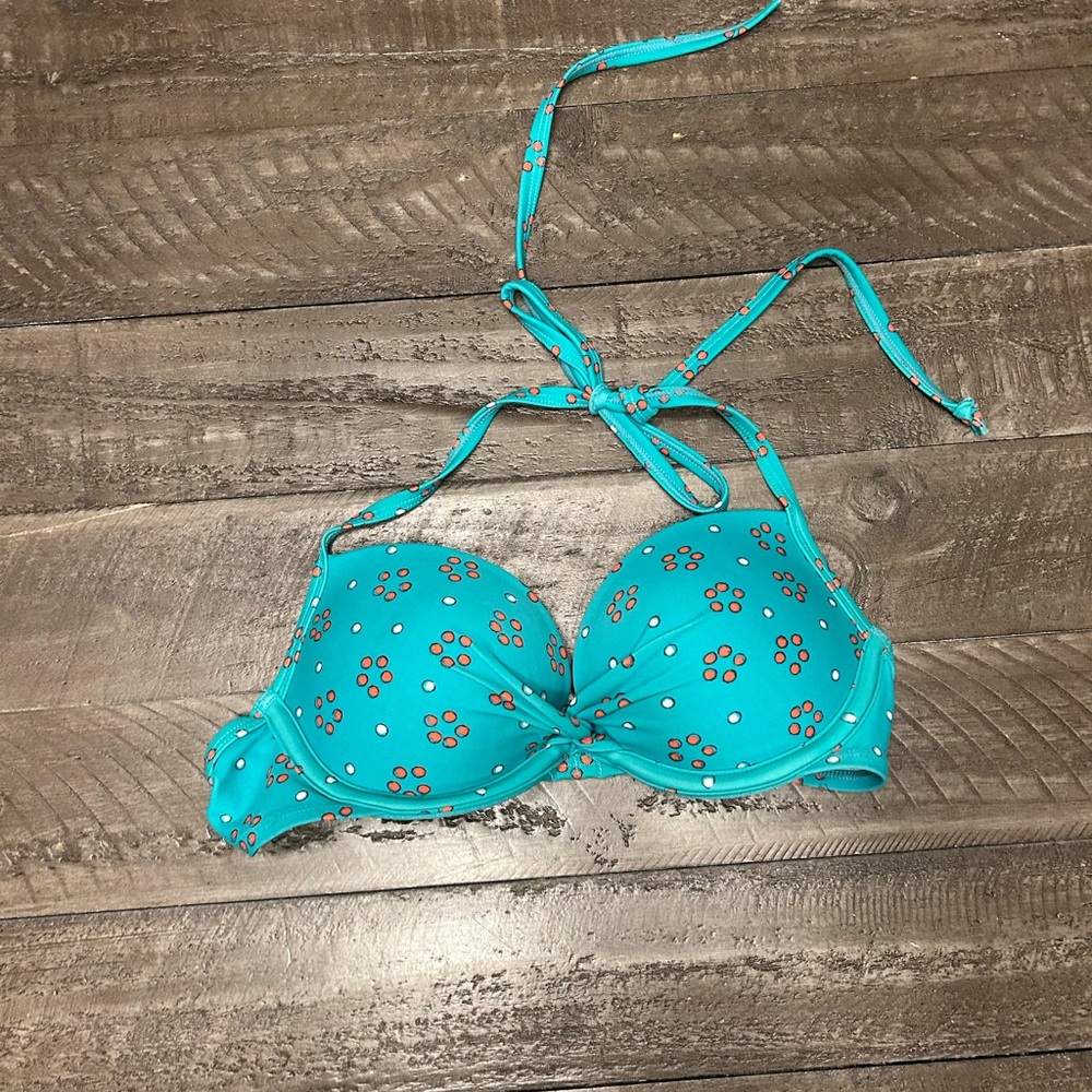 Aerie Turquoise Floral Bikini Top